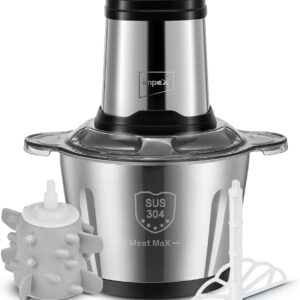 Impex Electric Food Chopper 3Ltr Food Processor Blender,3 Speed Adjustable Meat Grinder, Stainless Steel Body And 6Pcs Stainless Steel Blade, Multi Food Chopper For Meat, Vegetables, Fruits And Nuts 3 L 400 W FC 3206 Silver - Image 7