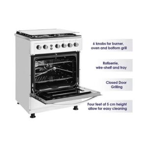 SUPER GENERAL 4 Burner Gas Grill Oven 60 x 60 cm ,Full-Safety, Stainless-Steel Cooker, Gas Oven With Rotisserie, Automatic Ignition SGC6470MSFS Black/Silver - Image 6