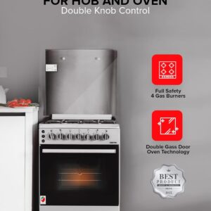 GEEPAS 60 * 60 Cooking Range - 4 Gas Euro Pool Type Burners Convection Single Oven with Rotisserie Function, Glass Lid | Perfect for Cook, Bake & Grill | 1 Year Manufacturer Warranty - Image 3
