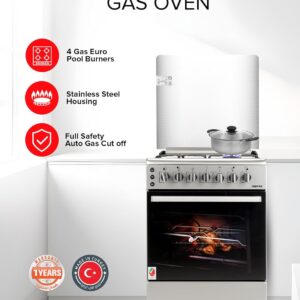 GEEPAS 60 * 60 Cooking Range - 4 Gas Euro Pool Type Burners Convection Single Oven with Rotisserie Function, Glass Lid | Perfect for Cook, Bake & Grill | 1 Year Manufacturer Warranty - Image 5