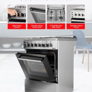 GEEPAS 60 * 60 Cooking Range - 4 Gas Euro Pool Type Burners Convection Single Oven with Rotisserie Function, Glass Lid | Perfect for Cook, Bake & Grill | 1 Year Manufacturer Warranty - Image 6