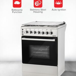 GEEPAS 60 * 60 Cooking Range - 4 Gas Euro Pool Type Burners Convection Single Oven with Rotisserie Function, Glass Lid | Perfect for Cook, Bake & Grill | 1 Year Manufacturer Warranty - Image 7