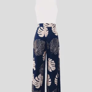 Summer Fashion Two Piece Outfits Woman New Women's Elegant Casual Hollow O Neck Short Vest Printed Trousers Set Women Clothes - Image 3