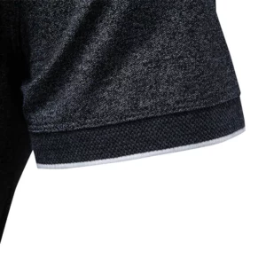 2026 Men's Cotton Blend Polo Shirts Short Sleeve Zippered Soft Breathable Lightweight Casual Solid Color Polo Shirt for Men - Image 5