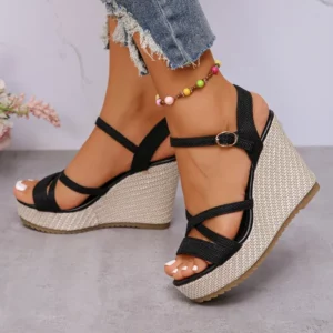 Fashion Wedges Shoes Women Summer Platform High Heel Female Buckle Sandals Sexy Bohemia Style Mujer Women's Sandals 2024 - Image 5