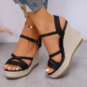 Fashion Wedges Shoes Women Summer Platform High Heel Female Buckle Sandals Sexy Bohemia Style Mujer Women's Sandals 2024 - Image 4