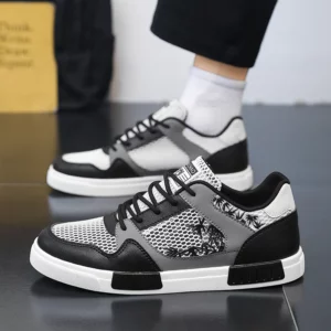Plus Size Men's Lightweight Breathable Mesh Sneakers Casual Walking Shoes Men Fashion Skate Shoes for Daily Wear - Image 3