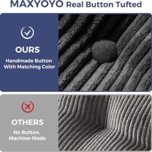MAXYOYO Folding Sofa Bed, L-Shaped Convertible Sofa Bed with Armrest Foldable Sleeper Sofa with Pillow, Portable Fold Out Chair Bed Comfy Floor Lounge for Living Room Bedroom, Dark Grey - Image 3