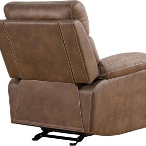 Leather Recliner Chair Manual Sofa Rocker for Adults with Overstuffed Arm for Living Room Bedroom Home Theater Seating - Image 2