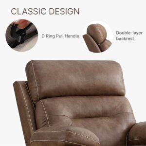 Leather Recliner Chair Manual Sofa Rocker for Adults with Overstuffed Arm for Living Room Bedroom Home Theater Seating - Image 6