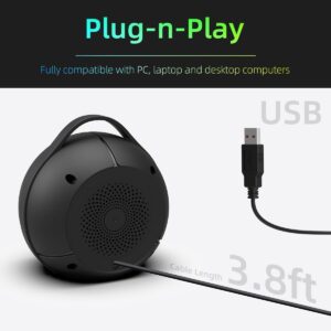 USB Computer Speakers for Desktop, PC, Laptop, Crystal-Clear Sound, Portable Plug-N-Play Speakers with Dynamic RGB Light, Loud Volume, Rich Bass, Touch Control, Compatible with Windows/macOS/ChromeOS - Image 4
