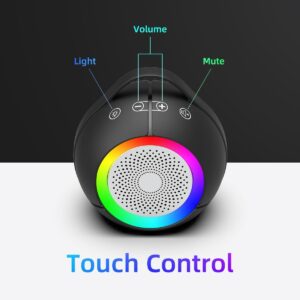 USB Computer Speakers for Desktop, PC, Laptop, Crystal-Clear Sound, Portable Plug-N-Play Speakers with Dynamic RGB Light, Loud Volume, Rich Bass, Touch Control, Compatible with Windows/macOS/ChromeOS - Image 6