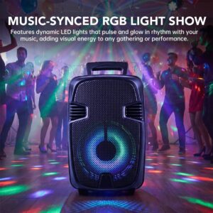 Karaoke Machine, Portable Karaoke Bluetooth 8" Speaker Microphone Set, TWS, FM Radio, USB TF Playback, Mic Input, Rechargeable Battery, Party, Home Theater, Outdoor Events, Stage Performances, KTV - Image 7