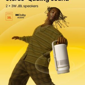 Vibe One Mini 1080P Smart Portable Projector | Google TV with Licensed Netflix, Sound by JBL, Built-in Battery, Auto Focus Auto Keystone, HD Projector for Home & Outdoor - Cloud Ash - Image 4