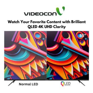 VIDEOCON 85 inch Edgeless QLED 4K UHD Official Google TV with "Hey Google" Voice Remote, A+ Grade Panel, Bluetooth, Dolby Audio, Chromecast Buit-in Latest Model E85QLGT1100 Black - Image 2
