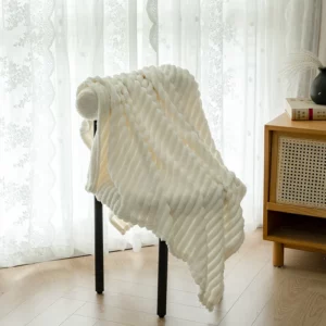 Striped Bed Blanket King Queen Size Home Fleece Throw Blanket for Couch, Fuzzy Blankets for All Season, Shaggy Blanket Gift - Image 5