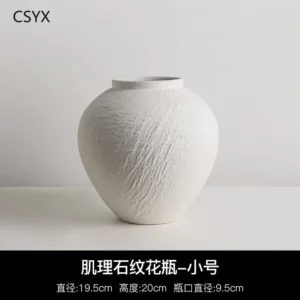 Texture Stone Grain Ceramic Vase - Premium Home Decor for Living Room Flower Arrangement, TV Cabinet & Hotel Ornament Display - Image 5