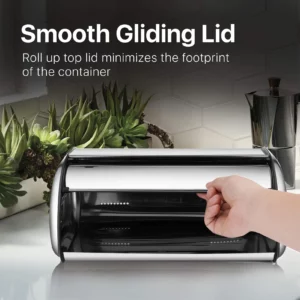 Stainless Steel Bread Box With Large Storage Ventilated Dighesign Dustproof Lid And Easy Cleaning For Fresh Baked Storage - Image 5