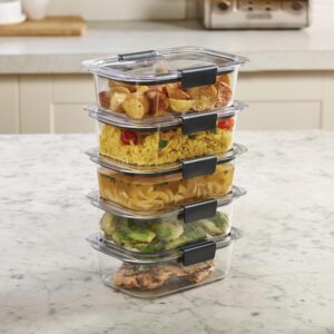 Brilliance Tritan Plastic Food Storage Containers BPA Free Airtight Lids Ideal for Lunch Meal Prep & Leftovers Set of 5 (3.2 Cup) - Image 2