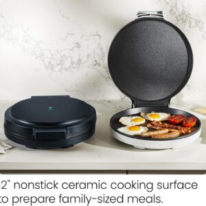 Chefman Everything Maker & Pizza Oven – 1440W Countertop Electric Pizza Maker with 12” Nonstick Cooking Plates, Plus Makes Quesadillas, Omelettes and More, with Indicator Lights and Vertical Storage - Image 8