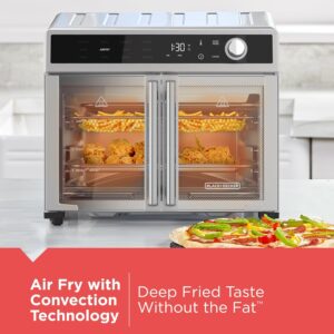 BLACK+DECKER Crisp 'N Bake Air Fryer Toaster Oven Combo, 12 in 1 Countertop Convection Oven Cooks Food Fast, Fits a Whole Pizza or 6 Toast Slices, French Doors with Stainless Steel Finish - Image 6