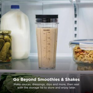 Ninja BN301 Nutri-Blender Plus Compact Personal Blender, 900-Peak-Watt Motor, Frozen Drinks, Smoothies, Sauces & More, (3) 20 oz. To-Go Cups, (2) Spout-Lids (1) Storage-Lid, Dishwasher Safe, Silver - Image 3