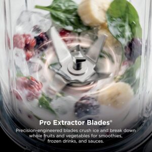 Ninja BN301 Nutri-Blender Plus Compact Personal Blender, 900-Peak-Watt Motor, Frozen Drinks, Smoothies, Sauces & More, (3) 20 oz. To-Go Cups, (2) Spout-Lids (1) Storage-Lid, Dishwasher Safe, Silver - Image 4
