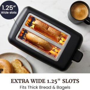 Elite Gourmet 2-Slice Cool Touch Toaster – 6 Browning Levels, Extra Wide 1.25” Slots for Bagels & Thick Bread, Cancel Function, Compact, ETL Certified, Black - Image 3