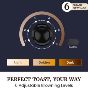 Elite Gourmet 2-Slice Cool Touch Toaster – 6 Browning Levels, Extra Wide 1.25” Slots for Bagels & Thick Bread, Cancel Function, Compact, ETL Certified, Black - Image 5