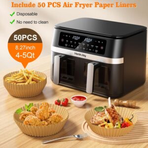 12QT Large Dual Basket Air Fryer with Viewing Window and 50pcs Paper Liners, 10-in-1 Digital Touchscreen Double Zone Air Fryers, SyncCook to Bake,Roast,Reheat,Broil, Nonstick Dishwasher Safe - Image 8