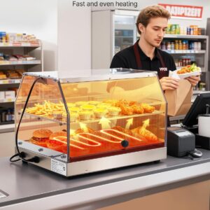 VEVOR 2-Tier Commercial Food Warmer Display, 450W Food Display Warmer with Light, Detachable Shelves and Double-Sided Door Design, 85℉~185℉ Air Heating, 48L for Hamburger, Pizza, Bread, Fried Chicken - Image 9