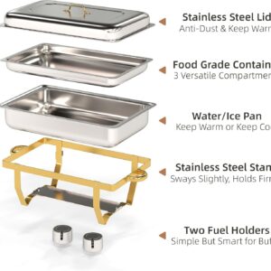 4 Pack Stainless Steel Chafing Dishes for Buffet, 9 QT Capacity 7 Pans Food Warmers for Parties, Weddings, Events Hosting, Family Gatherings, Full Set Catering Server with Serving Utensils Accessories - Image 5