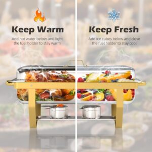 4 Pack Stainless Steel Chafing Dishes for Buffet, 9 QT Capacity 7 Pans Food Warmers for Parties, Weddings, Events Hosting, Family Gatherings, Full Set Catering Server with Serving Utensils Accessories - Image 7