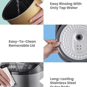 COMFEE' Rice Cooker, Japanese Large Rice Cooker with Fuzzy Logic Technology, 11 Presets, 10 Cup Uncooked/20 Cup Cooked, Auto Keep Warm, 24-Hr Delay Timer - Image 2