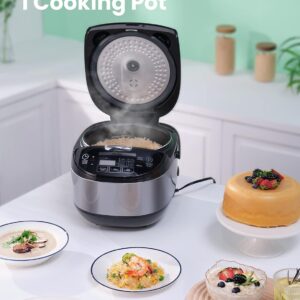 COMFEE' Rice Cooker, Japanese Large Rice Cooker with Fuzzy Logic Technology, 11 Presets, 10 Cup Uncooked/20 Cup Cooked, Auto Keep Warm, 24-Hr Delay Timer - Image 4