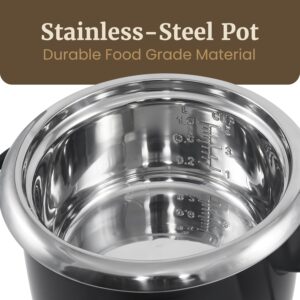 Elite Gourmet ERC2010B Electric Rice Cooker with Stainless Steel Inner Pot Makes Soups, Stews, Porridge's, Grains and Cereals, 10 cups cooked (5 Cups uncooked), Black - Image 7