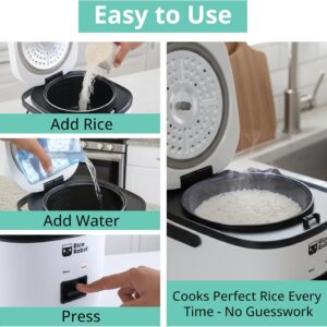 Rice Robot Personal Rice Cooker, PFAS-free, Nonstick. 1 Quart Capacity, with Stainless Steel Steamer Tray, Measuring Cups, Recipe Book with 60 Recipes, and Serving Spoon, As Seen On TV - Image 5