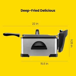 Chefman 4.5 Liter Deep Fryer w/Basket Strainer, XL Jumbo Size, Adjustable Temperature & Timer, Perfect for Fried Chicken, Shrimp, French Fries, Chips & More, Removable Oil-Container, Stainless Steel - Image 7