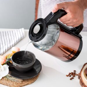 GEEPAS Double Layer Electric Glass Kettle With Boil Dry Protection and Automatic Cutoff 1.7 L 1500 W GK38063 Black , Rose Gold - Image 3