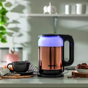 GEEPAS Double Layer Electric Glass Kettle With Boil Dry Protection and Automatic Cutoff 1.7 L 1500 W GK38063 Black , Rose Gold - Image 6