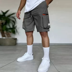 CHUJIE Men's Summer Lightweight Casual Athletic Cargo Shorts Outdoor Big Size Multi-Pocket Beach Shorts - Image 2