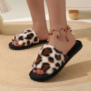 Fashion Women Slippers Cotton Plush Warm Female Light EVA Flat Bottom Non-slip Comfortable Slides Winter Autumn House Shoes - Image 2