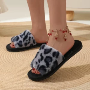 Fashion Women Slippers Cotton Plush Warm Female Light EVA Flat Bottom Non-slip Comfortable Slides Winter Autumn House Shoes - Image 3