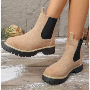 Women Ankle Boots Large Size Square Heel Round Toe Women Short Boots Leisure Daily Concise New Shoes for Women Zapatos De Mujer - Image 4