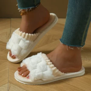 Fashion Women Slippers Cotton Plush Warm Female Light EVA Flat Bottom Non-slip Comfortable Slides Winter Autumn House Shoes - Image 5