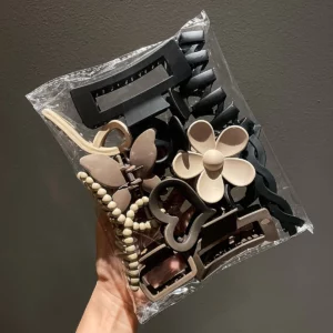 11pcs Women's High-end Frosted Clip Set Women's Back Head Hair Shark Clip Headwear - Image 6