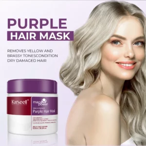 100ml/500ml Karseell Purple Hair Mask Professional Neutralizes Brass Yellow Tones For Blonde Silver Gray Highlighted Hair - Image 3