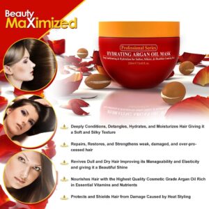 Arvazallia Hydrating Argan Oil Hair Mask and Deep Conditioner for Dry or Damaged Hair (8.45 oz Jar) - Image 3