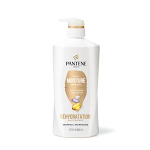 Pantene Shampoo & Conditioner Set, Daily Moisture Renewal - Pro-V Nutrients for Dry, Color-Treated, Straight to Curly Hair, 72-Hour Hydration & Softness, 52.8 Oz Total + Miracle Rescue Shot (0.5 Oz) - Image 3