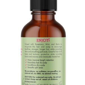 Mielle Organics Rosemary & Mint Hair Oil - Strengthening Biotin Oil Infused Frizzy & Damaged Hair Care - Split Ends & Dry Scalp Treatment to Support Longer, Healthier Strands, 2 Ounce - Image 9
